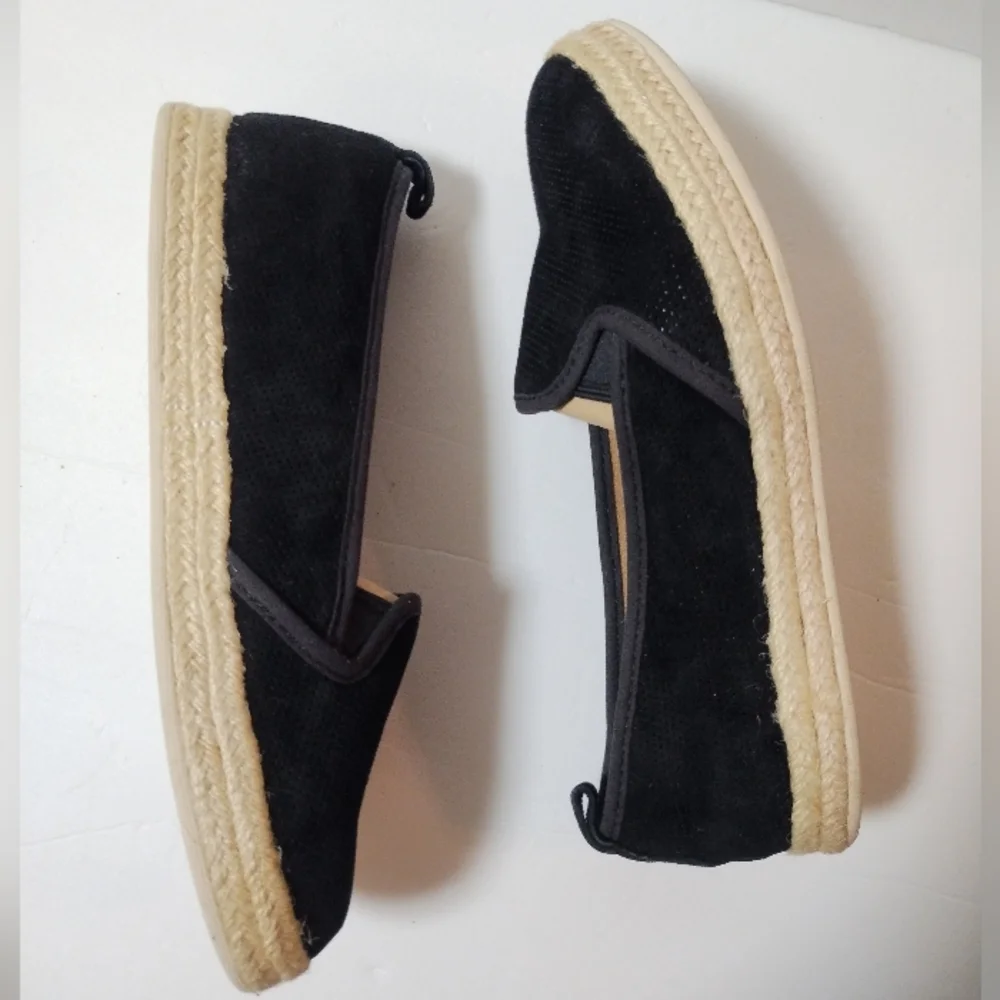 Clarks Azella Major Women’s 8.5 Black Suede Comfort Espadrille Flat Loafer NWT